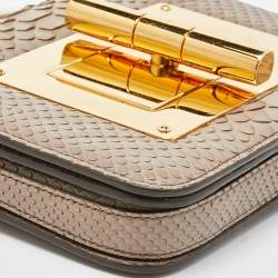 Pre Owned Tom Ford Beige Python Small Natalia Crossbody Bag