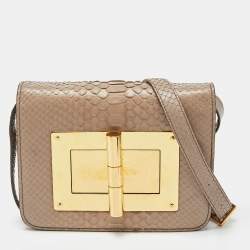 Pre Owned Tom Ford Beige Python Small Natalia Crossbody Bag