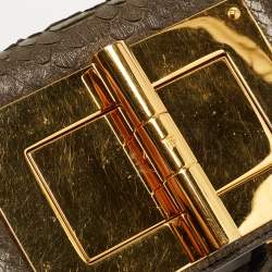 Tom Ford Grey/Gold Shimmer Python Mini Natalia Shoulder Bag