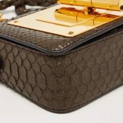 Tom Ford Grey/Gold Shimmer Python Mini Natalia Shoulder Bag