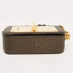 Tom Ford Grey/Gold Shimmer Python Mini Natalia Shoulder Bag