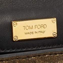 Tom Ford Grey/Gold Shimmer Python Mini Natalia Shoulder Bag