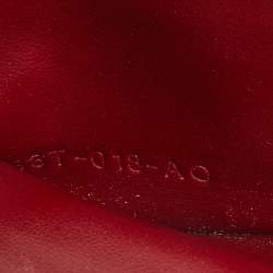 Pre Owned Tom Ford Red Ostrich Leg Skin Card Holder