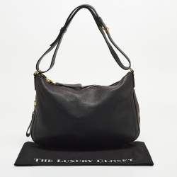 Pre Owned Tom Ford Black Leather Zip Around Shoulder Bag