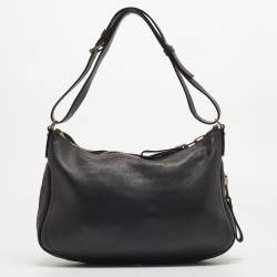 Pre Owned Tom Ford Black Leather Zip Around Shoulder Bag