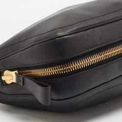 Pre Owned Tom Ford Black Leather Zip Around Shoulder Bag