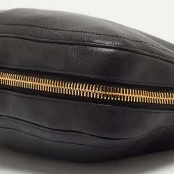 Pre Owned Tom Ford Black Leather Zip Around Shoulder Bag