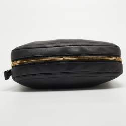 Pre Owned Tom Ford Black Leather Zip Around Shoulder Bag