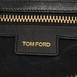 Pre Owned Tom Ford Black Leather Zip Around Shoulder Bag