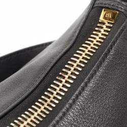 Pre Owned Tom Ford Black Leather Zip Around Shoulder Bag