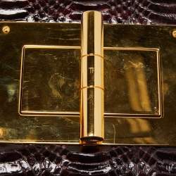 Pre Owned Tom Ford Dark Burgundy Watersnake Leather Small Natalia Shoulder Bag