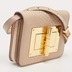 Pre Owned Tom Ford Beige Python Medium Natalia Crossbody Bag