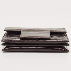 Tom Ford Dark Burgundy Crocodile TF Flap Top Handle Bag