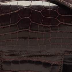 Tom Ford Dark Burgundy Crocodile TF Flap Top Handle Bag