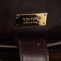 Tom Ford Dark Burgundy Crocodile TF Flap Top Handle Bag