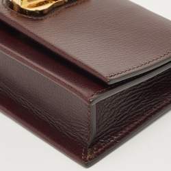 Pre Owned Tom Ford Dark Burgundy Leather Sedgwick Zip Clutch Bag