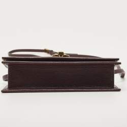 Pre Owned Tom Ford Dark Burgundy Leather Sedgwick Zip Clutch Bag