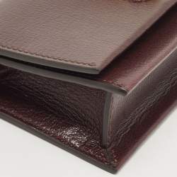 Pre Owned Tom Ford Dark Burgundy Leather Sedgwick Zip Clutch Bag