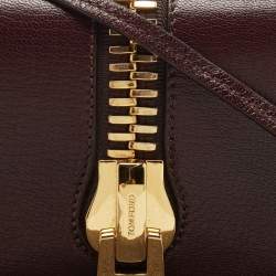 Pre Owned Tom Ford Dark Burgundy Leather Sedgwick Zip Clutch Bag