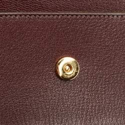 Pre Owned Tom Ford Dark Burgundy Leather Sedgwick Zip Clutch Bag