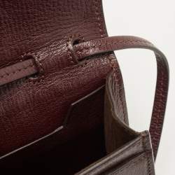 Pre Owned Tom Ford Dark Burgundy Leather Sedgwick Zip Clutch Bag