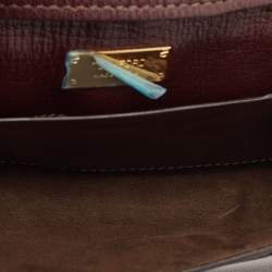 Pre Owned Tom Ford Dark Burgundy Leather Sedgwick Zip Clutch Bag