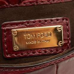 Tom Ford Dark Red Crocodile Mini Jennifer Crossbody Bag