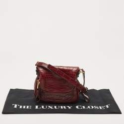 Tom Ford Dark Red Crocodile Mini Jennifer Crossbody Bag