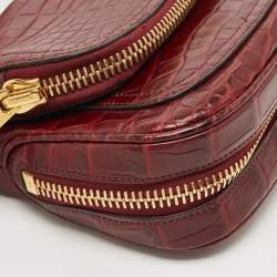 Tom Ford Dark Red Crocodile Mini Jennifer Crossbody Bag