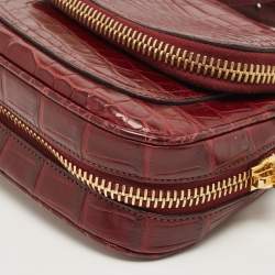 Tom Ford Dark Red Crocodile Mini Jennifer Crossbody Bag