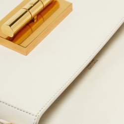 Pre Owned Tom Ford Off White Leather Medium Natalia Shoulder Bag