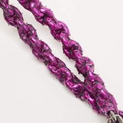 Pre Owned Tom Ford Metallic Magenta Python Medium Natalia Chain Shoulder Bag