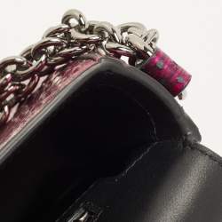 Pre Owned Tom Ford Metallic Magenta Python Medium Natalia Chain Shoulder Bag