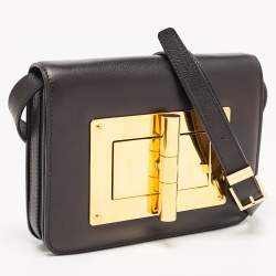 Pre Owned Tom Ford Black Leather Small Natalia Crossbody Bag