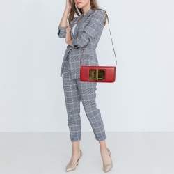 Tom Ford Red Leather Natalia Long Clutch Bag