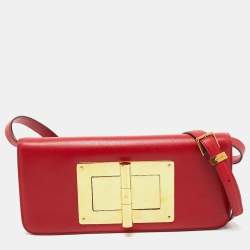 Tom Ford Red Leather Natalia Long Clutch Bag