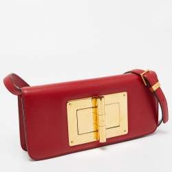 Tom Ford Red Leather Natalia Long Clutch Bag