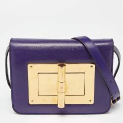 Tom Ford Indigo Leather Small Natalia Crossbody Bag