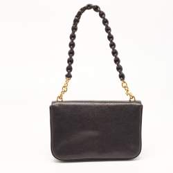 Pre Owned Tom Ford Dark Purple Leather Carine Flap Bag