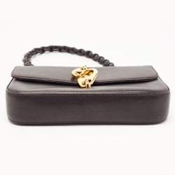 Pre Owned Tom Ford Dark Purple Leather Carine Flap Bag