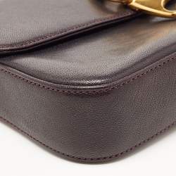 Pre Owned Tom Ford Dark Purple Leather Carine Flap Bag