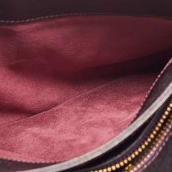 Pre Owned Tom Ford Dark Purple Leather Carine Flap Bag