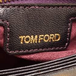 Pre Owned Tom Ford Dark Purple Leather Carine Flap Bag