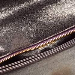 Pre Owned Tom Ford Dark Purple Leather Carine Flap Bag