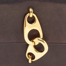 Pre Owned Tom Ford Dark Purple Leather Carine Flap Bag