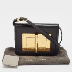 Pre Owned Tom Ford Black Leather Small Natalia Crossbody Bag