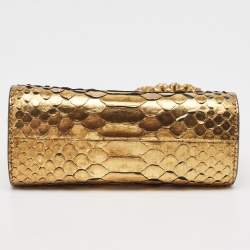 Tom Ford Gold Python Small T Lock Shoulder Bag