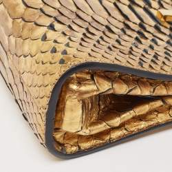 Tom Ford Gold Python Small T Lock Shoulder Bag