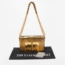 Pre Owned Tom Ford Gold Python Natalia Shoulder Bag