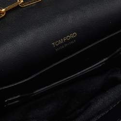 Tom Ford Black Suede Crystal Embellished TF Shoulder Bag